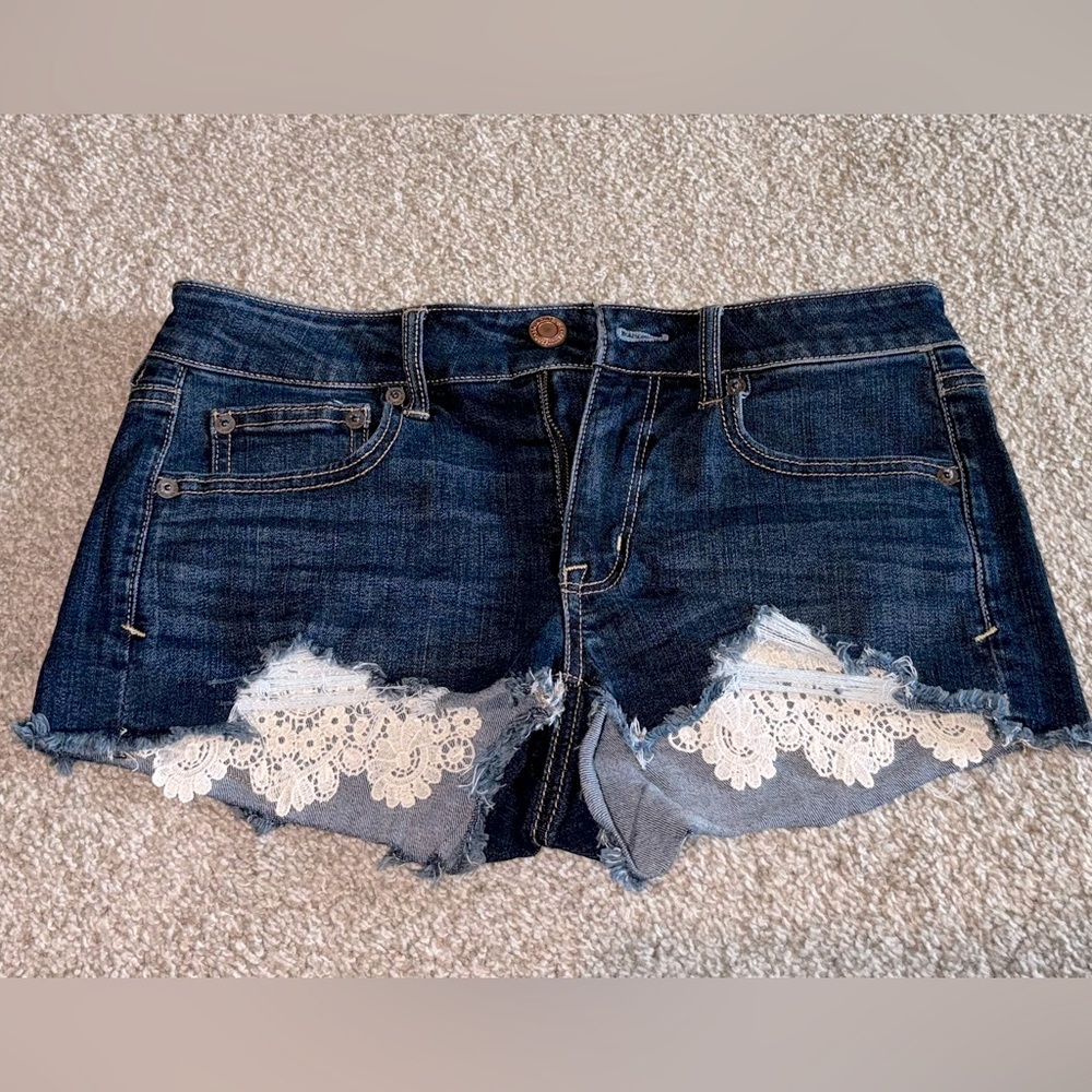 Lace and denim AE shorts size 6